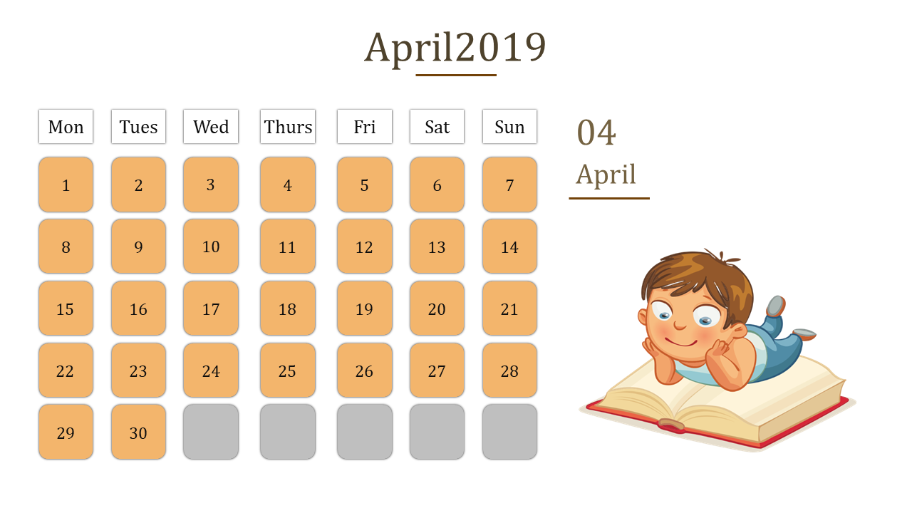 calendar presentation template-April 2019